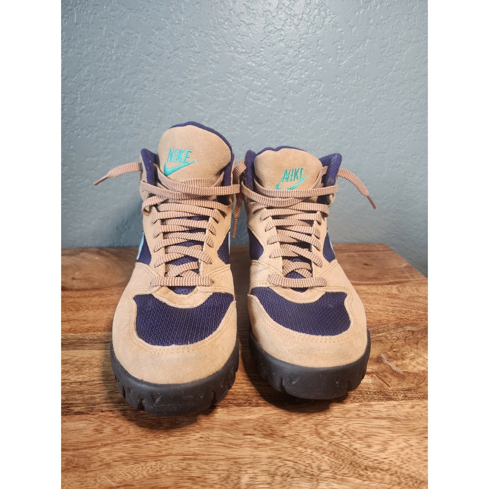 Vintage 1998 Nike ACG Hiking Boots Tan Purple Teal Suede Women's 8
